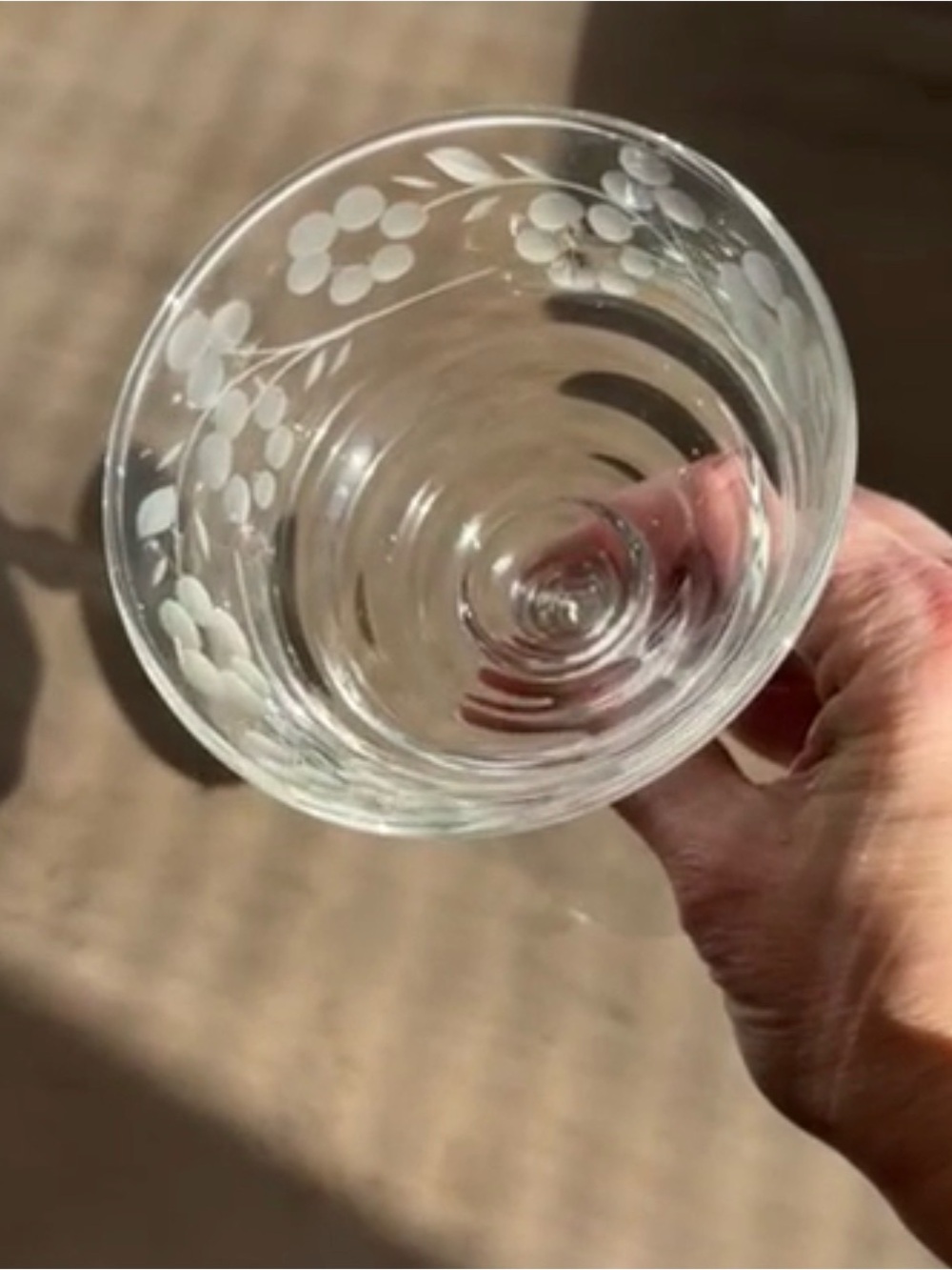 Libbey Rock Sharpe Berkley Floral Coupe Champagne Glasses - Clear Crystal - Picture 3 of 6